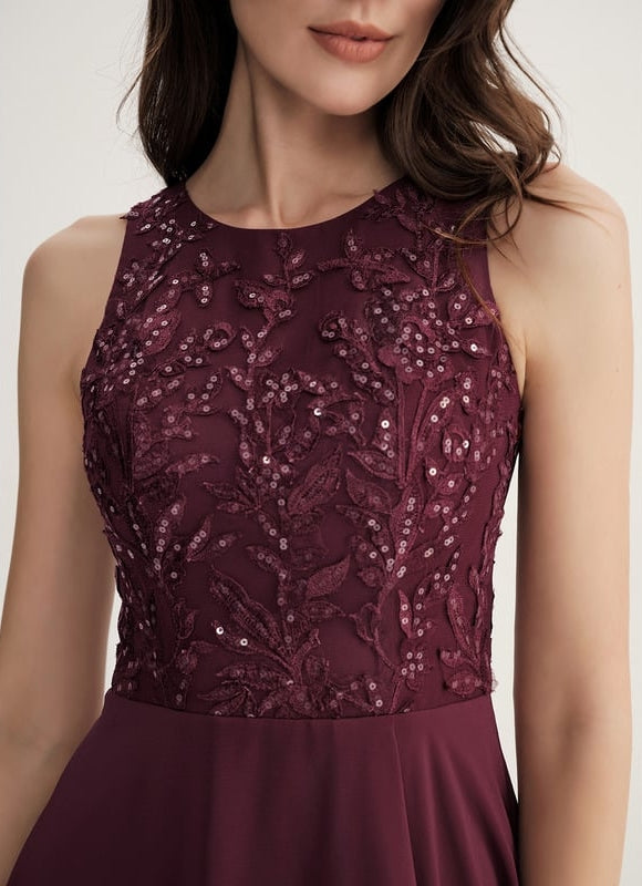 Robe De Bal Aubergine Flottante - gallery 5
