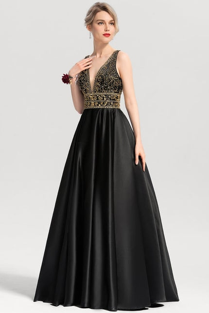 Robe De Bal Satinée Verte - gallery 2