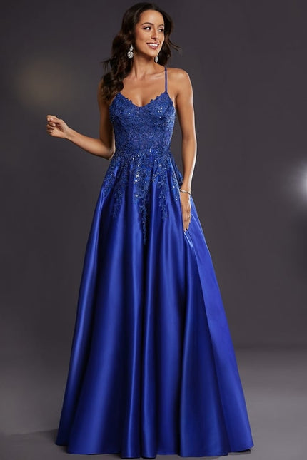 Robe De Bal Satin Bleu