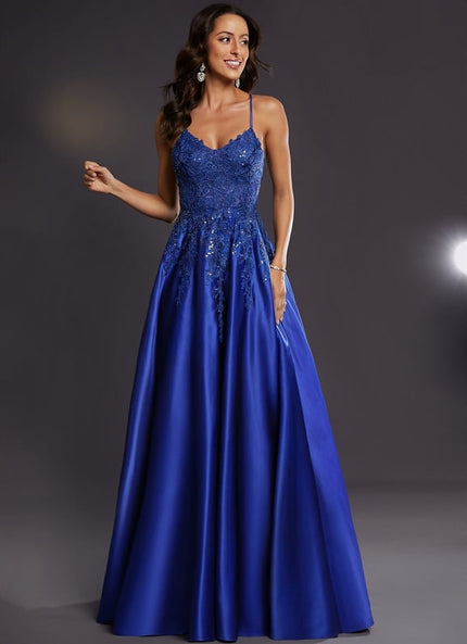 Robe De Bal Satin Bleu