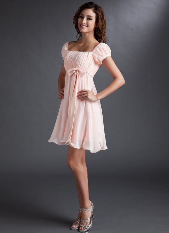 Robe De Bal Mousseline Pêche - gallery 4