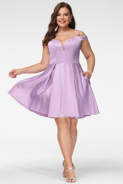 Robe De Bal Satinée Lavande - gallery 7