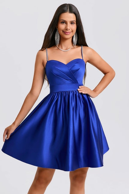 Robe De Bal Satin Bleu Royal