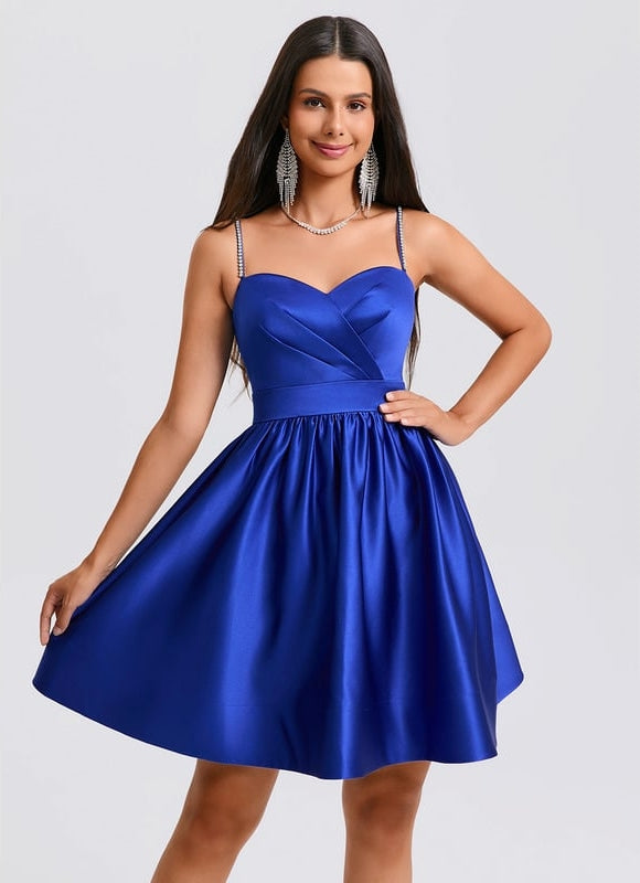 Robe De Bal Satin Bleu Royal