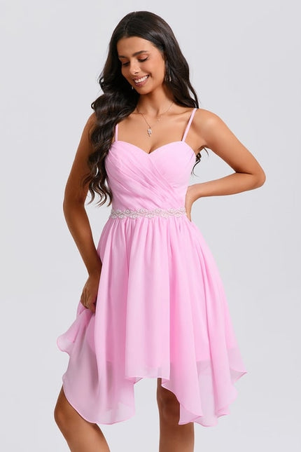 Robe De Bal Mousseline Rose - gallery 4