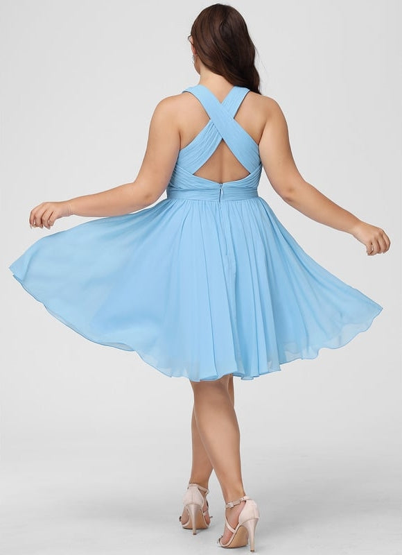 Robe De Bal Mousseline Bordeaux - gallery 5