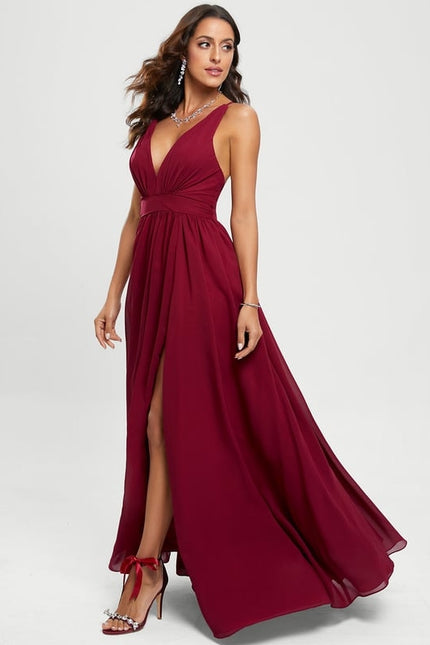 Robe De Bal Bordeaux Fluide - gallery 6