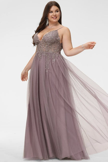 Robe De Bal Vaporeuse Mauve - gallery 5