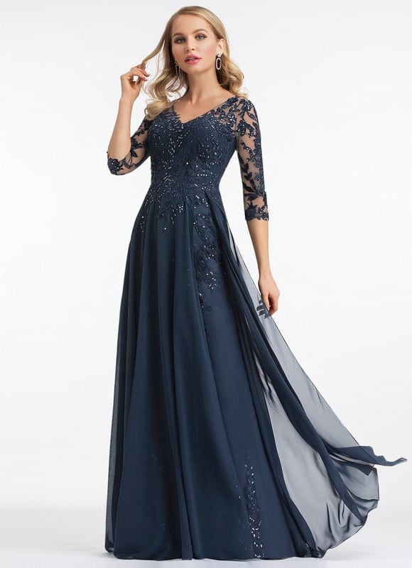 Robe De Bal Longue Bordeaux Élégante