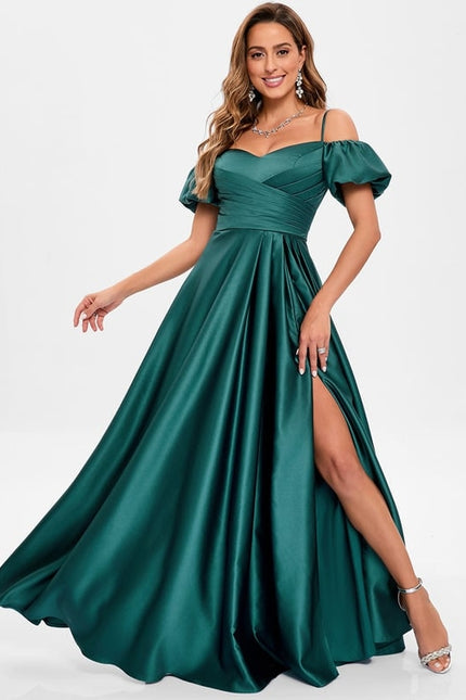 Robe De Bal Satinée Azur - gallery 6