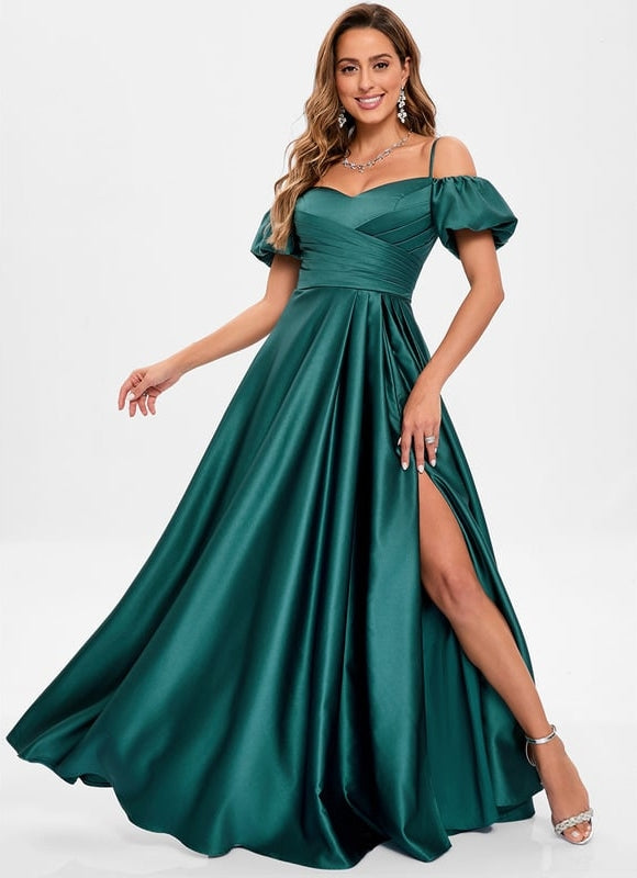 Robe De Bal Satinée Azur - gallery 6