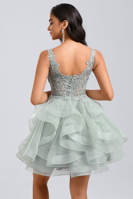 Robe De Bal Verte Volumineuse - gallery 1