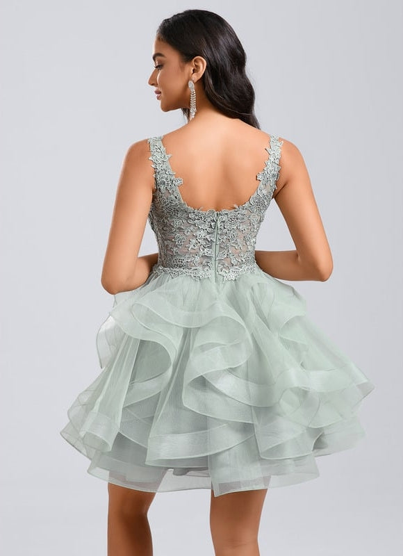 Robe De Bal Verte Volumineuse - gallery 1