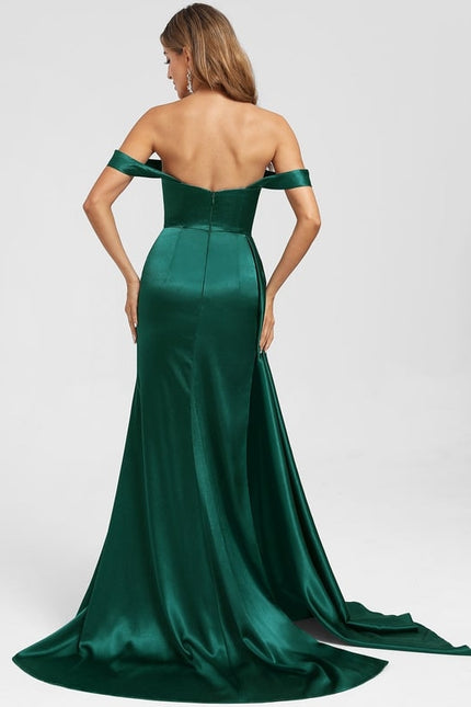 Robe De Bal Satin Émeraude - gallery 4