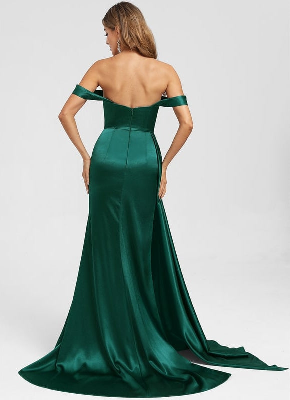 Robe De Bal Satin Émeraude - gallery 4