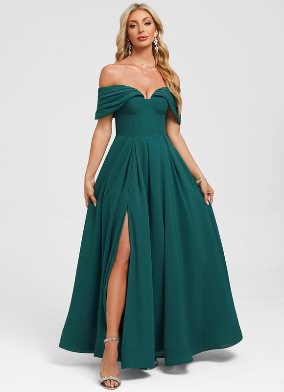 Robe De Bal Mousseline Émeraude
