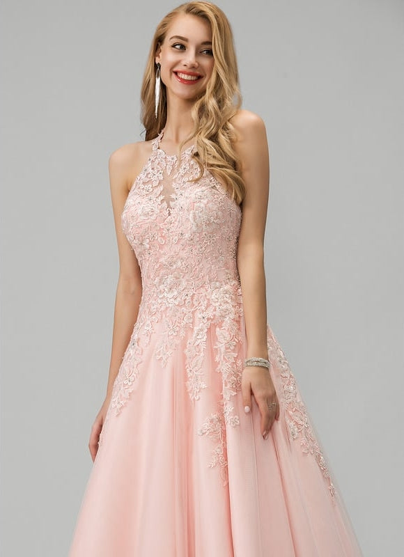 Robe De Bal De Bal Rose Ornée - gallery 3