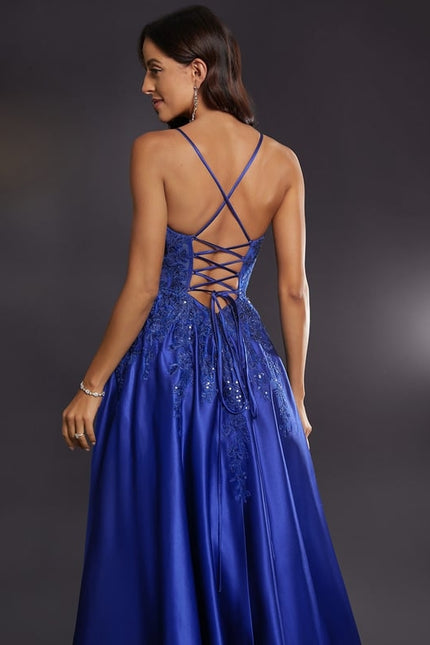 Robe De Bal Satin Bleu - gallery 5