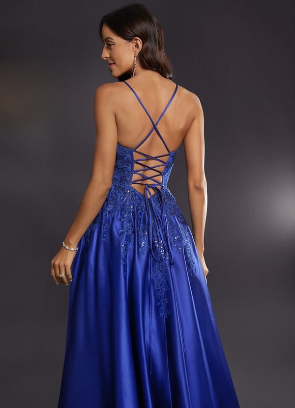 Robe De Bal Satin Bleu - gallery 5