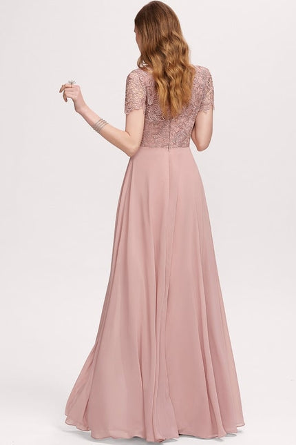 Robe De Bal Longue Mauve Élégante - gallery 4