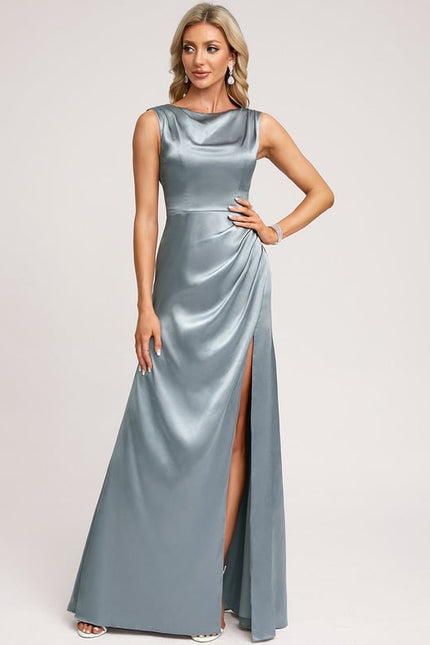 Robe De Bal Satin Gris Perle