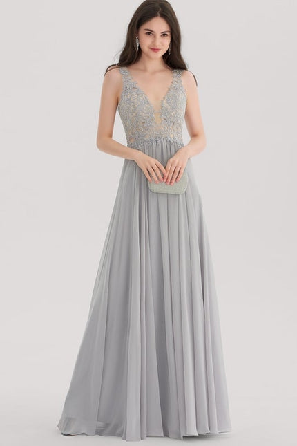 Robe De Bal Gris Lumineux - gallery 3