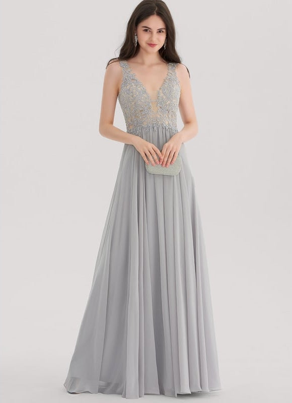 Robe De Bal Gris Lumineux - gallery 3