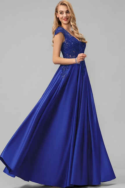 Robe De Bal Satinée Royal - gallery 2