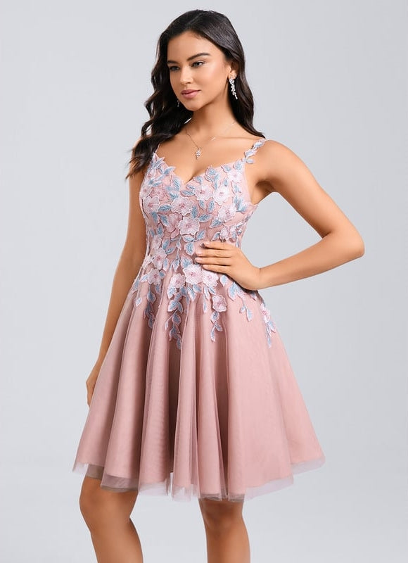 Robe De Bal Courte Tulle Brodée - gallery 8