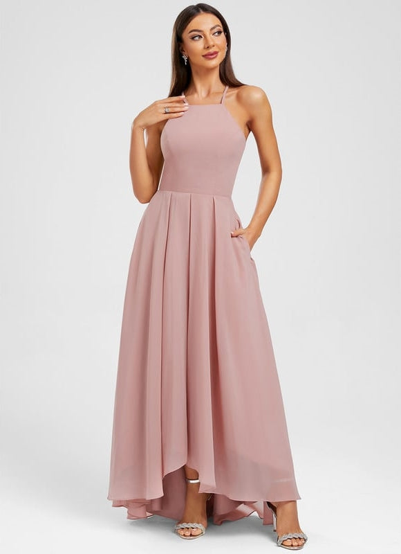 Robe De Bal Mousseline Asymétrique - gallery 5