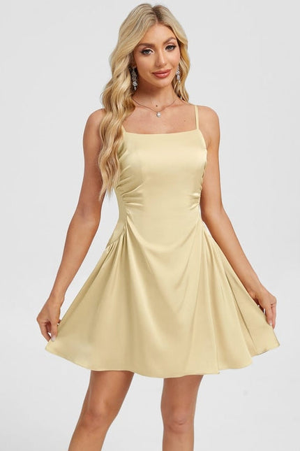 Robe De Bal Satinée Jaune