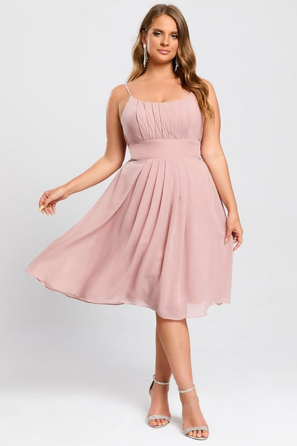 Robe De Bal Mousseline Rose Pâle - gallery 8