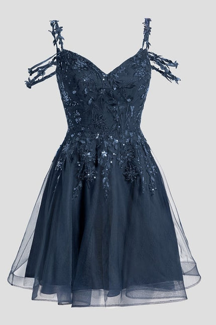 Robe De Bal Tulle Bleu Nuit - gallery 1