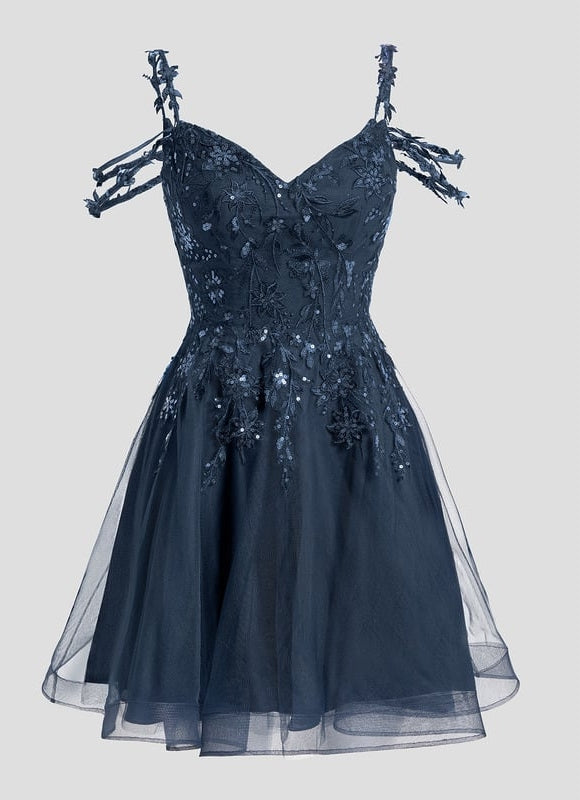 Robe De Bal Tulle Bleu Nuit - gallery 1