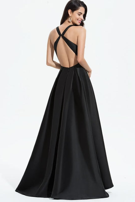Robe De Bal Asymétrique Satinée - gallery 4