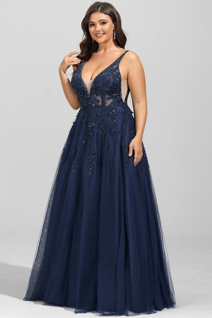 Robe De Bal Étoilée Marine - gallery 7
