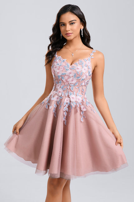 Robe De Bal Courte Tulle Brodée - gallery 1