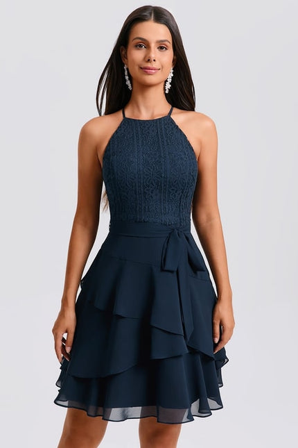 Robe De Bal À Volants Marine - gallery 3