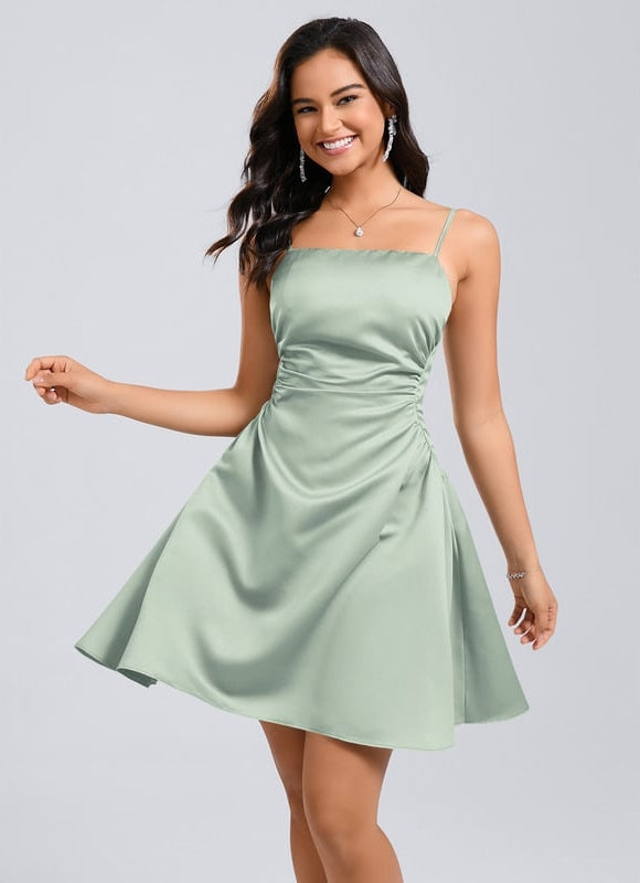 Robe De Bal Satin Vert Pâle