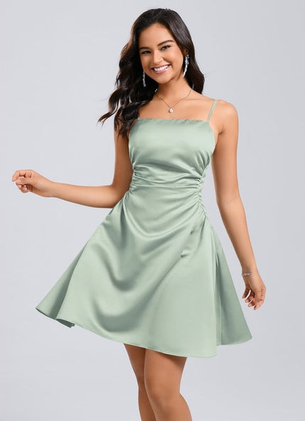 Robe De Bal Satin Vert Pâle