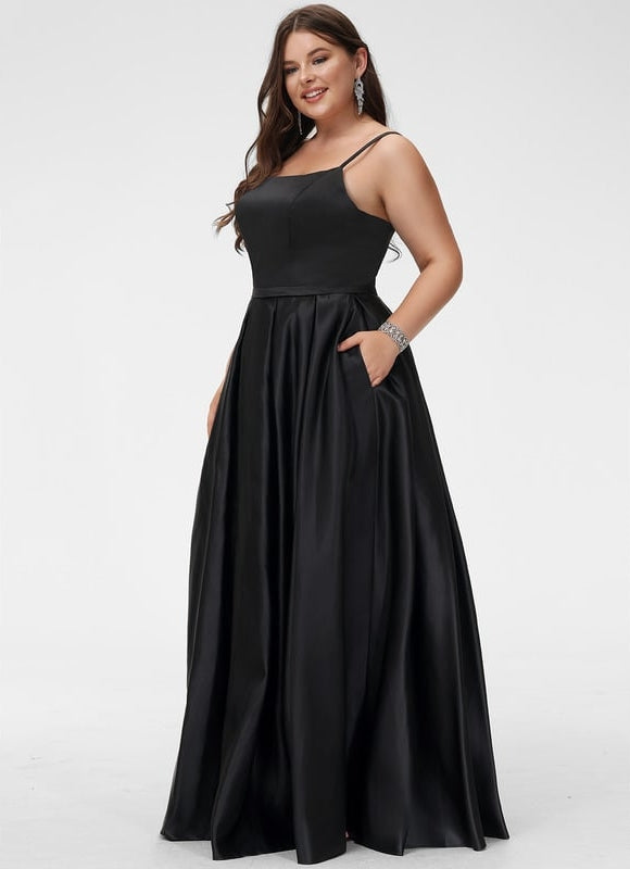 Robe De Bal Satin Noir - gallery 7