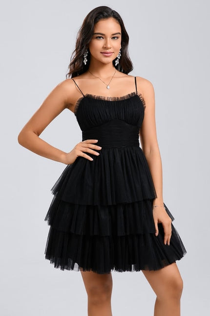 Robe De Bal Tulle Noire Volants - gallery 5