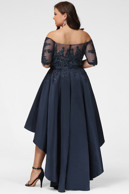 Robe De Bal Satin Noir Élégant - gallery 9