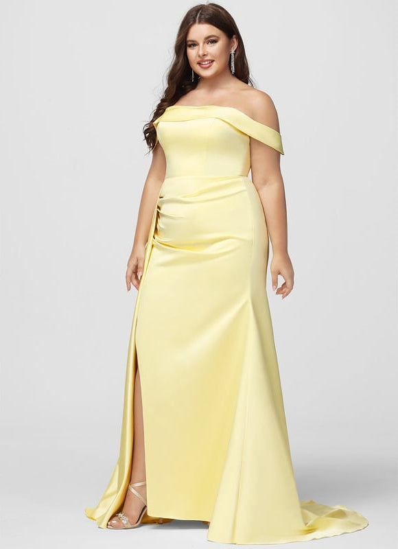 Robe De Bal Satinée Carmin - gallery 6