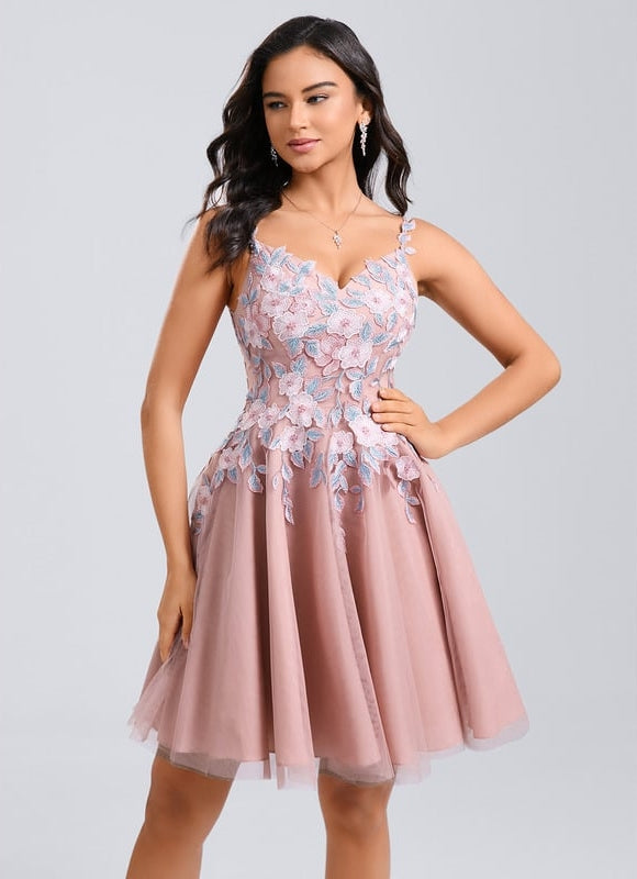 Robe De Bal Courte Tulle Brodée - gallery 2