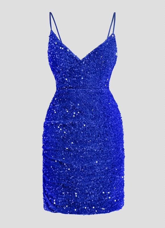 Robe De Bal Pailletée Marine - gallery 9